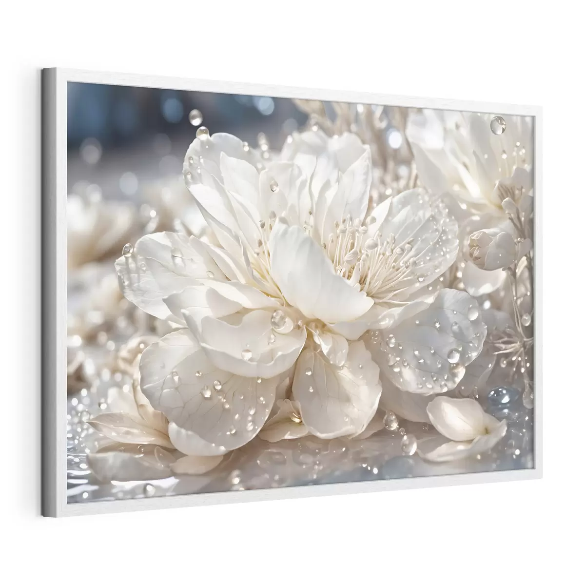 Poster Fleur perlée de rosée f49355