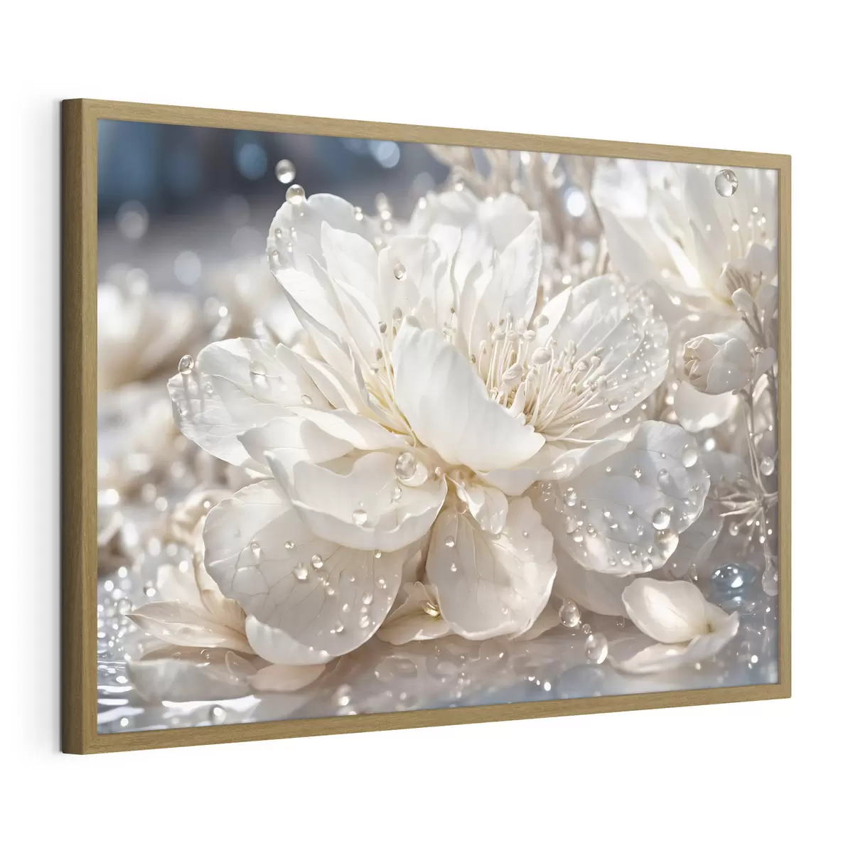 Poster Fleur perlée de rosée f49355