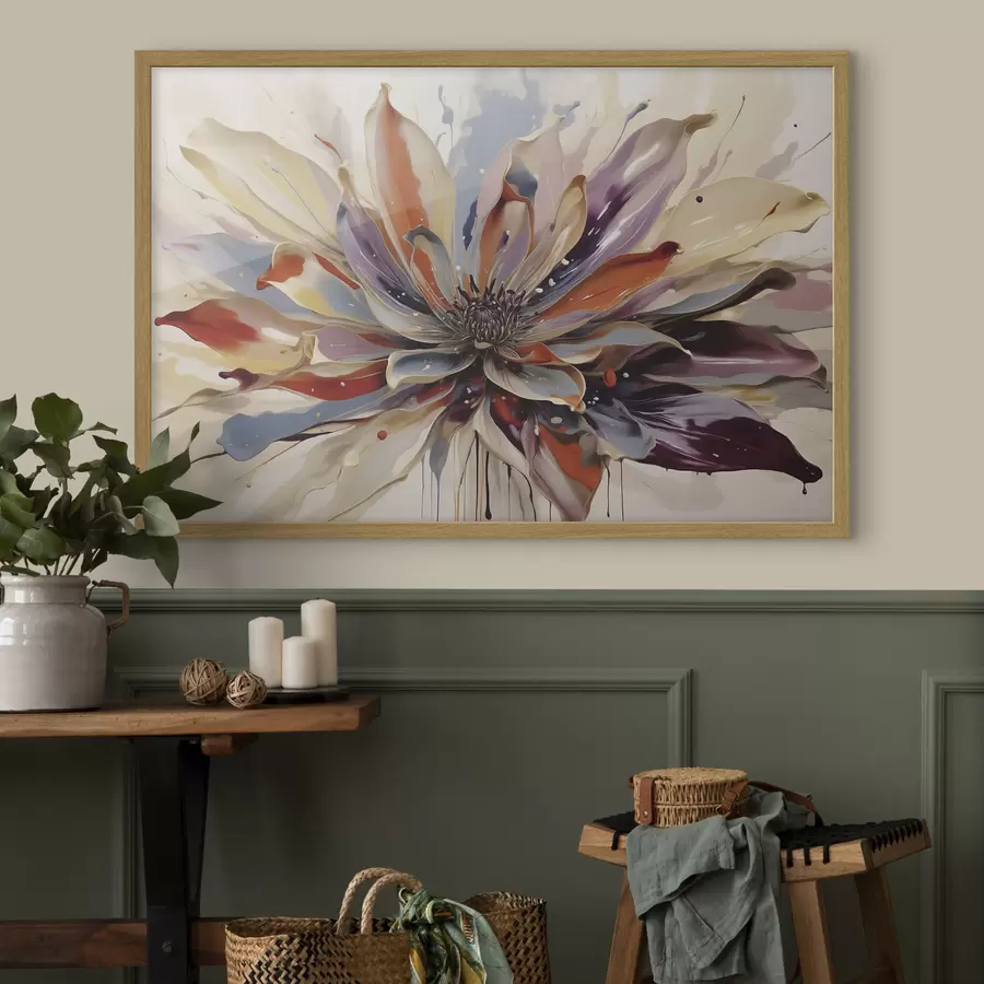 Papier peint Fleur abstraite aux pétales aux couleurs vives f49358