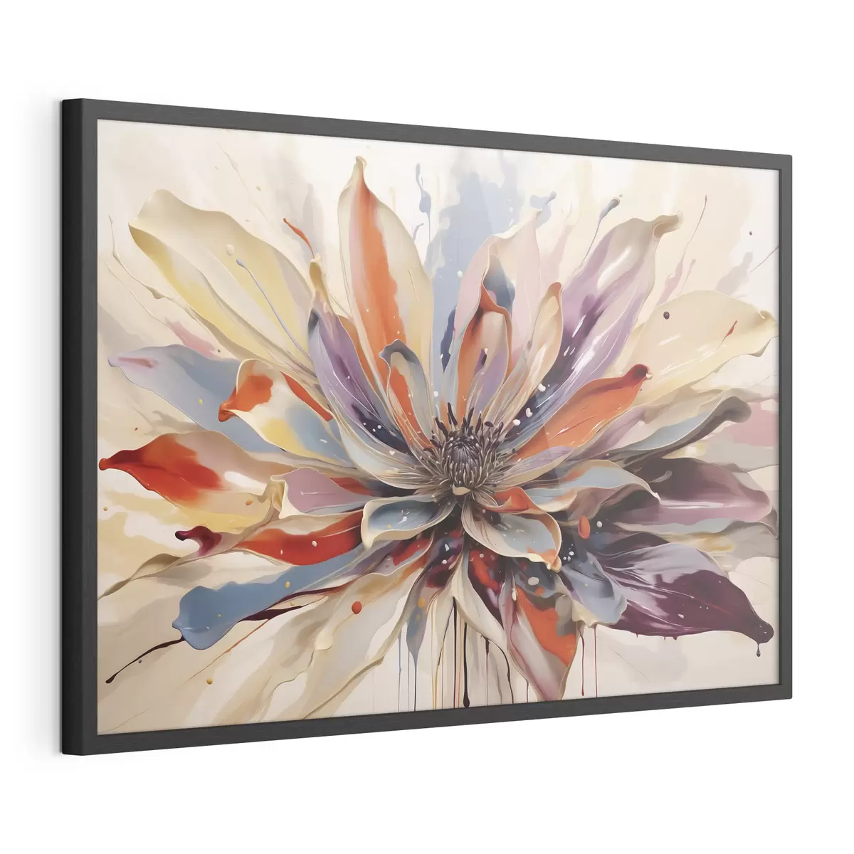 Poster Fleur abstraite aux pétales aux couleurs vives f49358