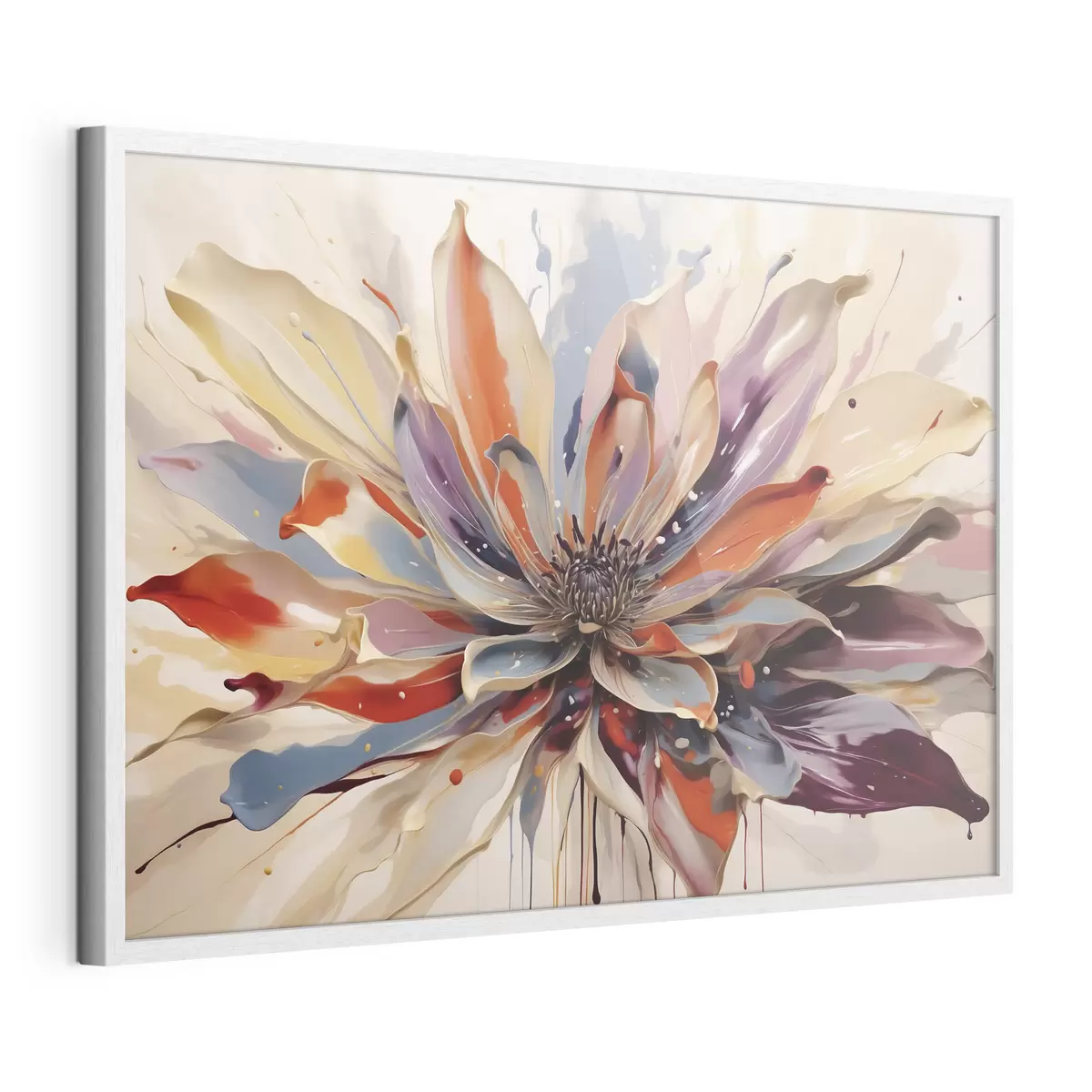 Poster Fleur abstraite aux pétales aux couleurs vives f49358