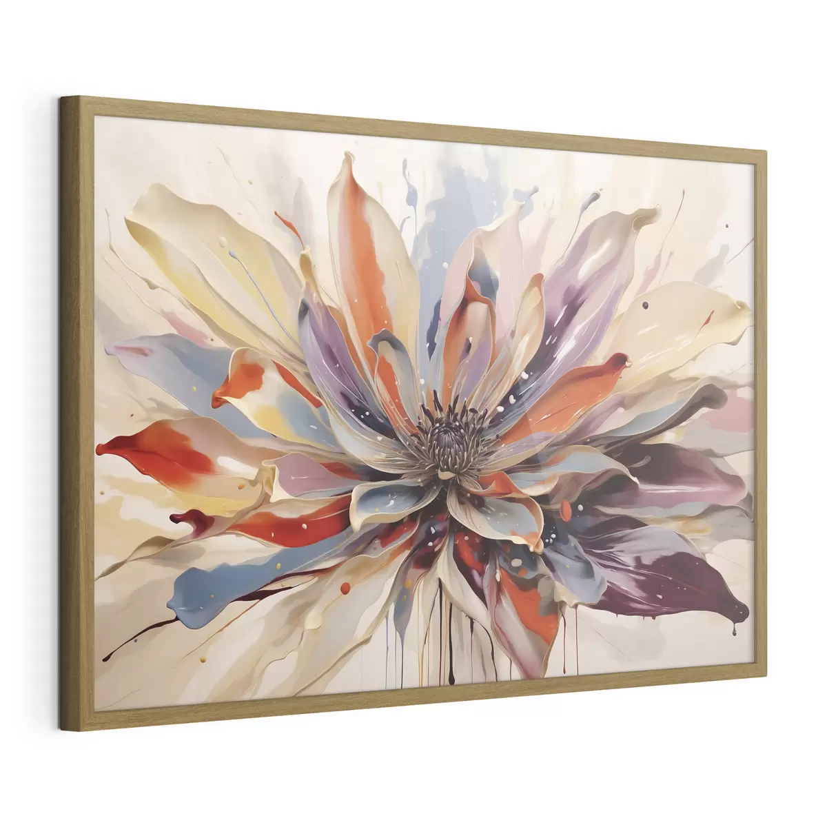 Poster Fleur abstraite aux pétales aux couleurs vives f49358