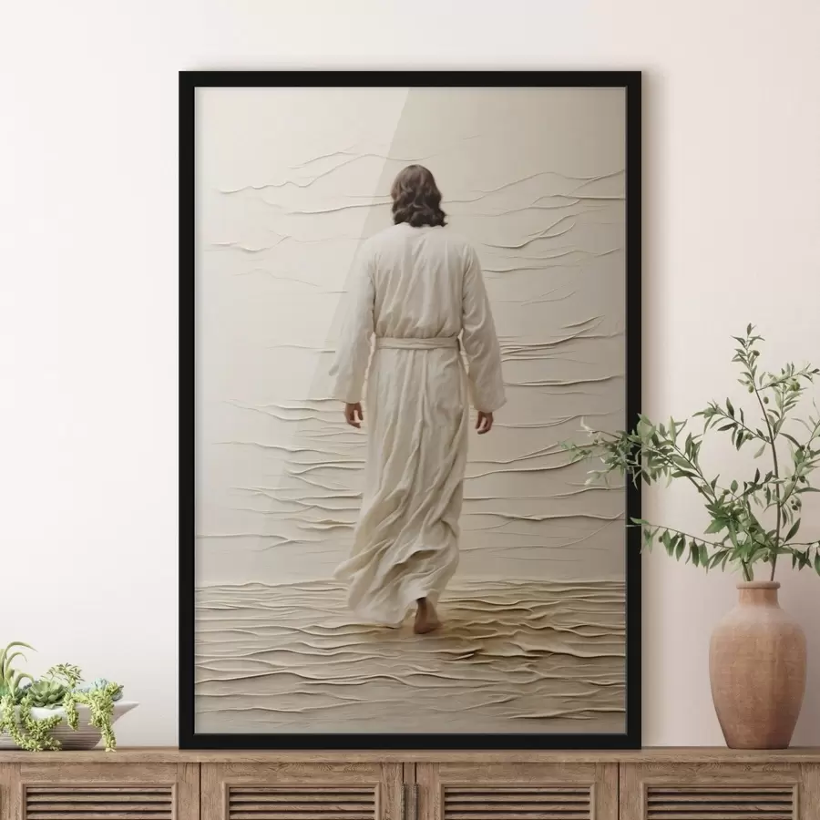 Papier peint Une personne vêtue d'une robe claire qui avance f49359