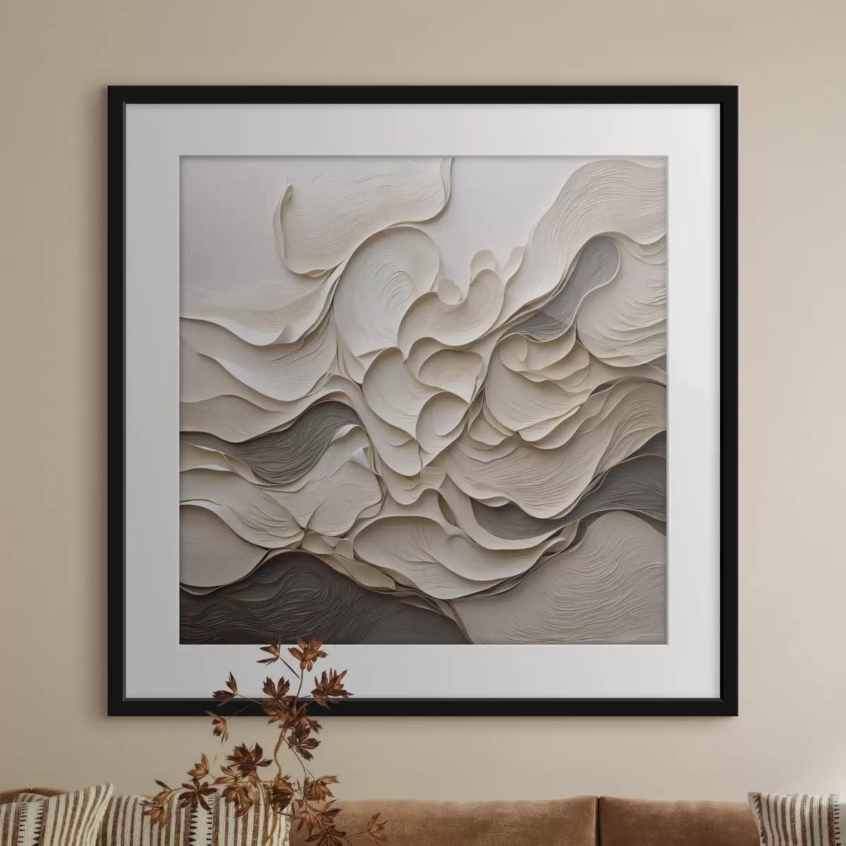 Poster Vagues abstraites en couches aux formes texturées f49360