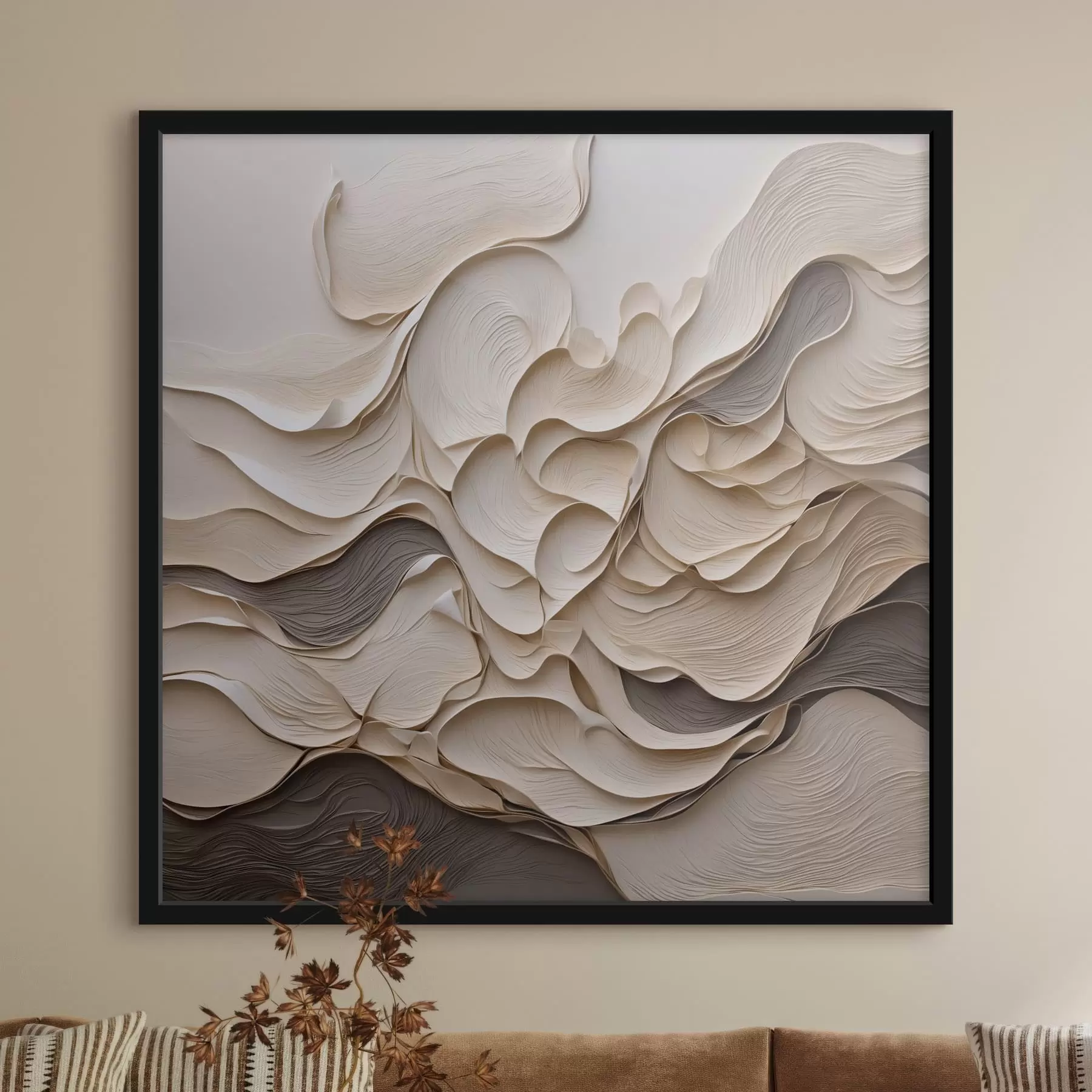 Papier peint Vagues abstraites en couches aux formes texturées f49360