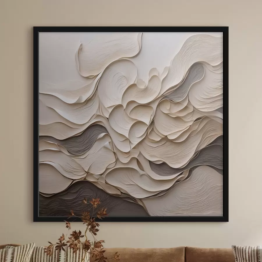Papier peint Vagues abstraites en couches aux formes texturées f49360