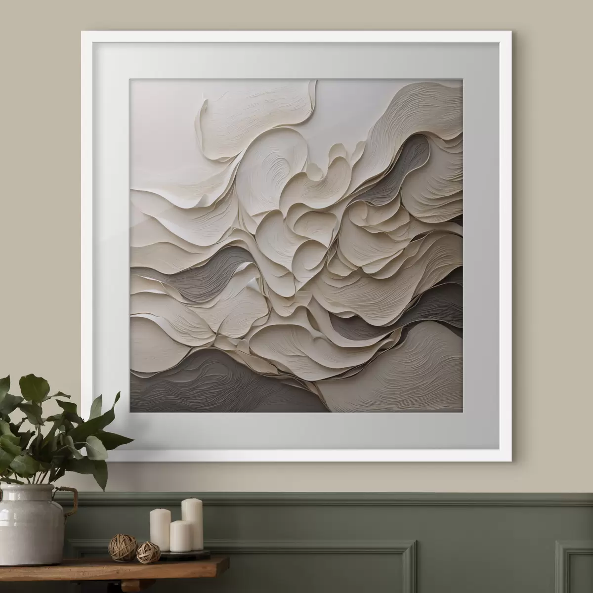 Poster Vagues abstraites en couches aux formes texturées f49360