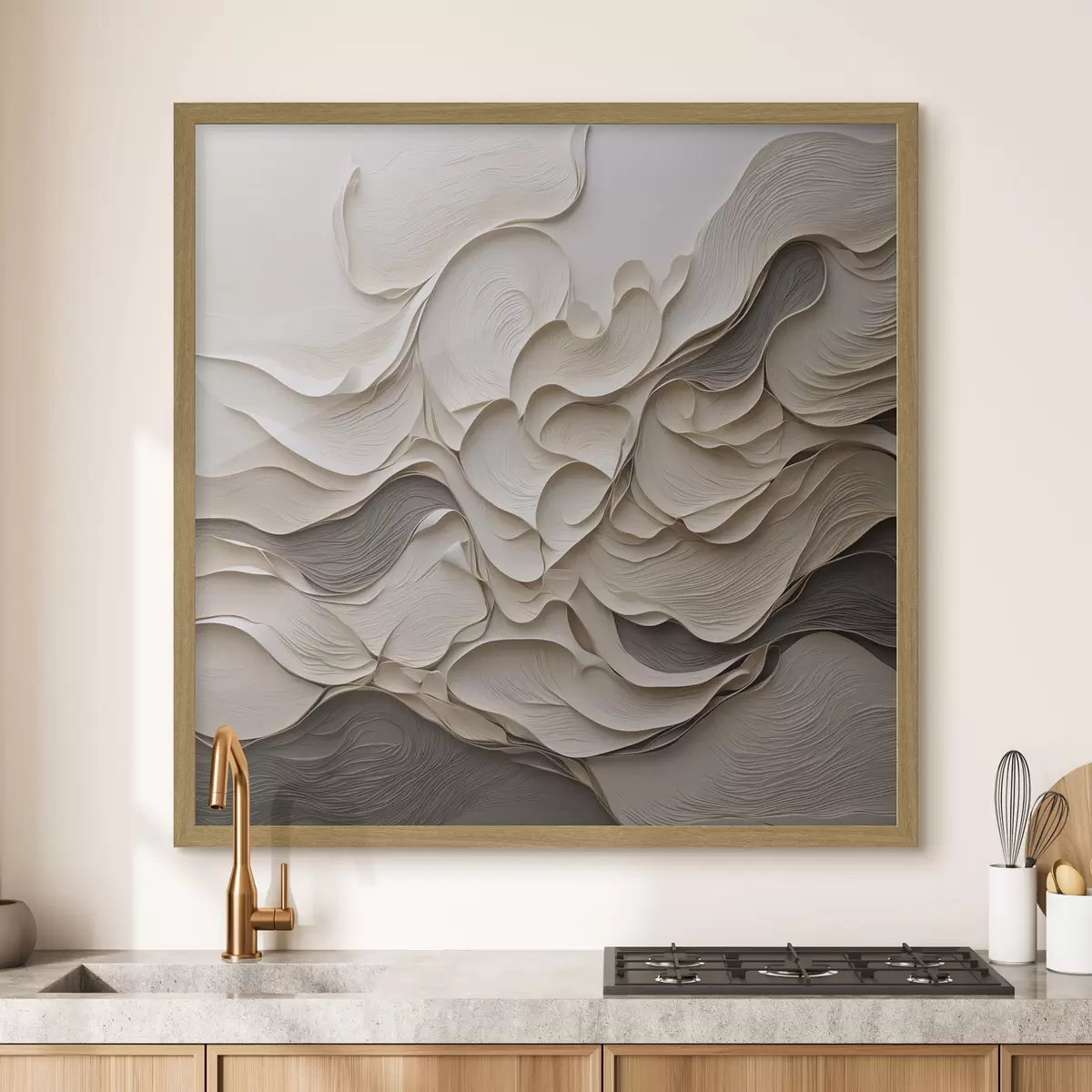 Poster Vagues abstraites en couches aux formes texturées f49360