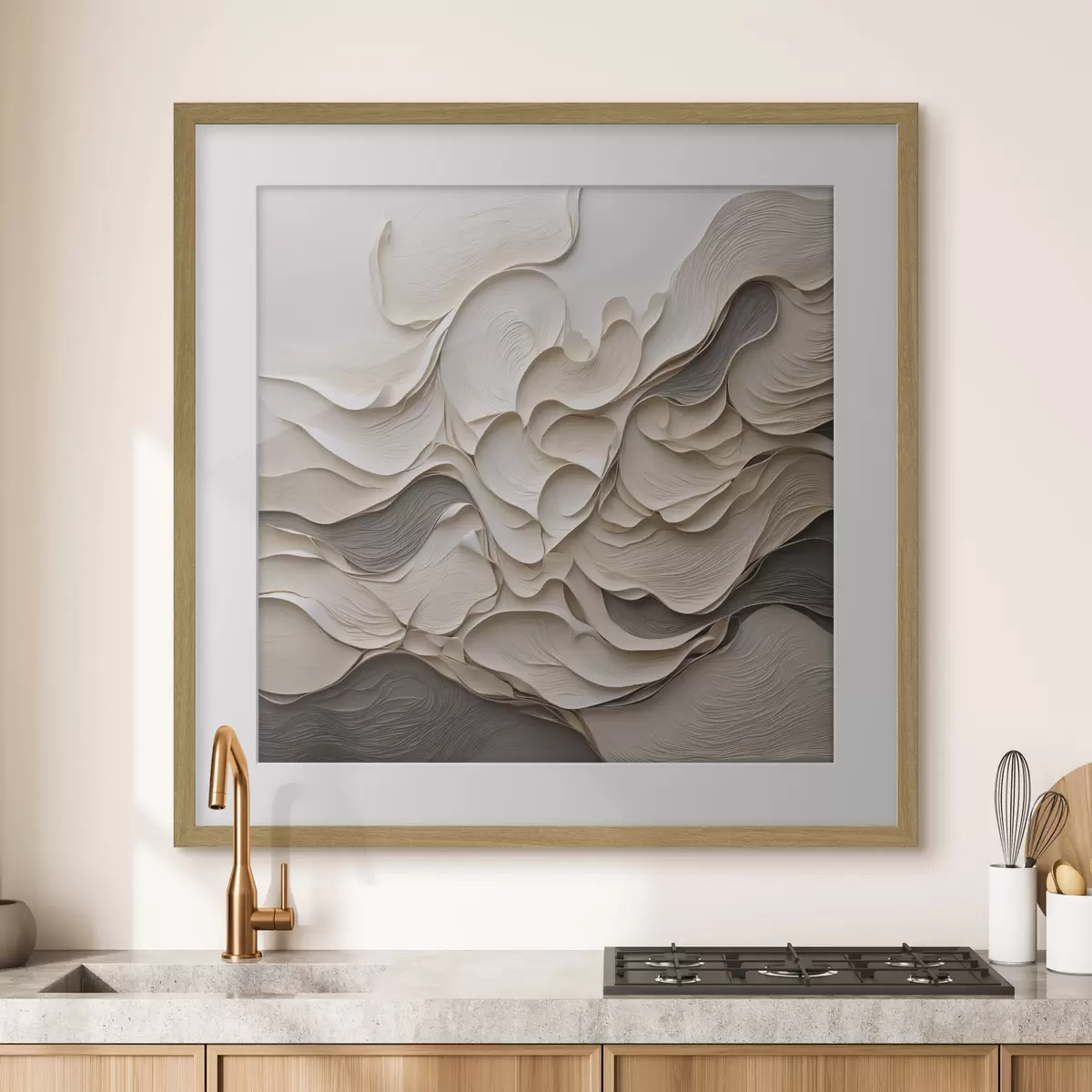 Poster Vagues abstraites en couches aux formes texturées f49360