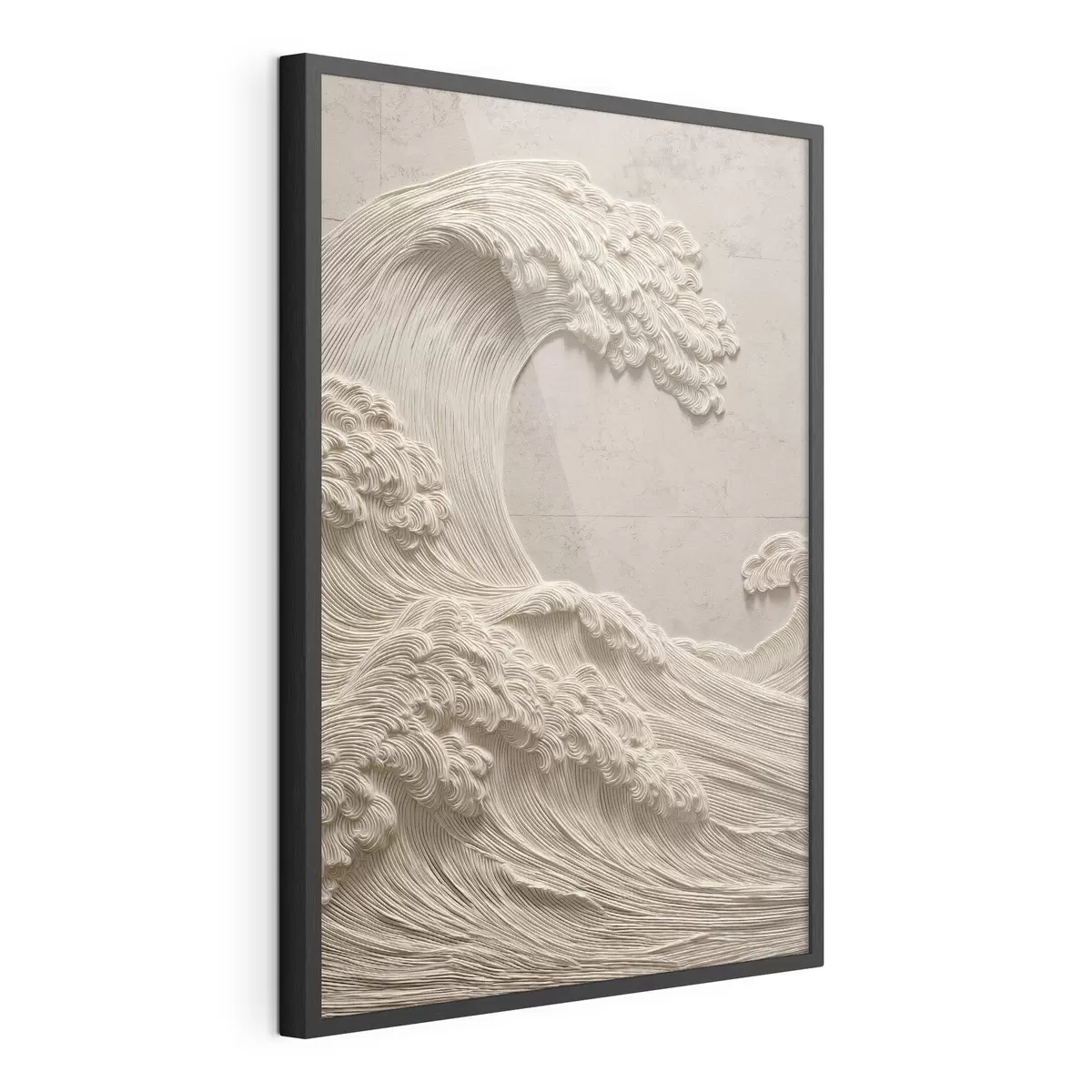 Poster Motif ondulé en relief dans des tons neutres clairs f49676