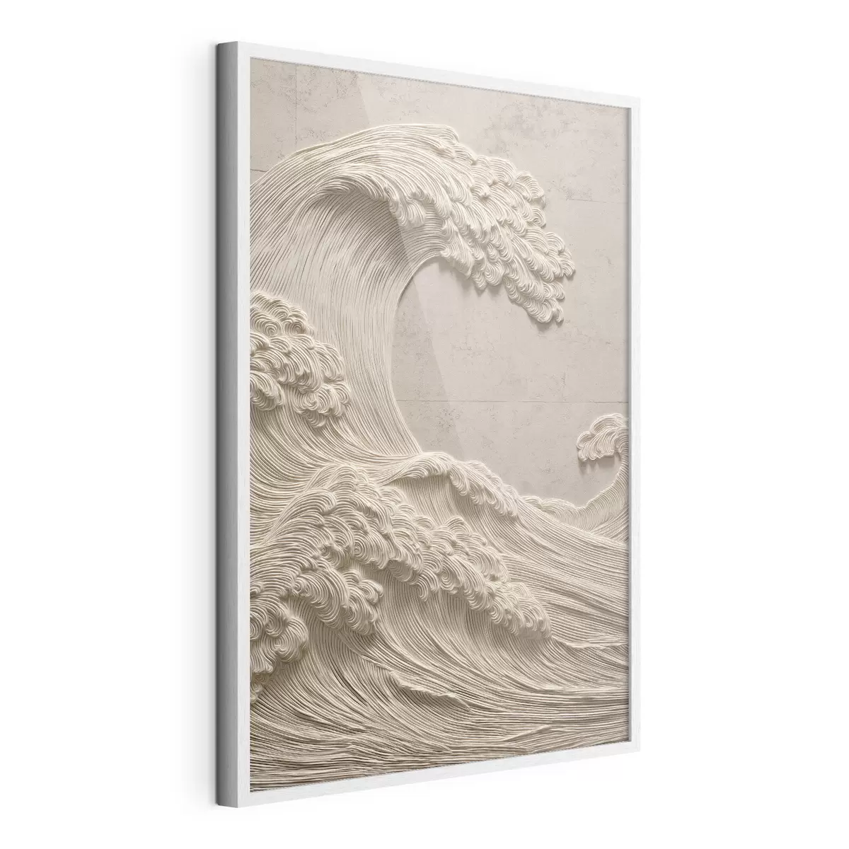 Poster Motif ondulé en relief dans des tons neutres clairs f49676