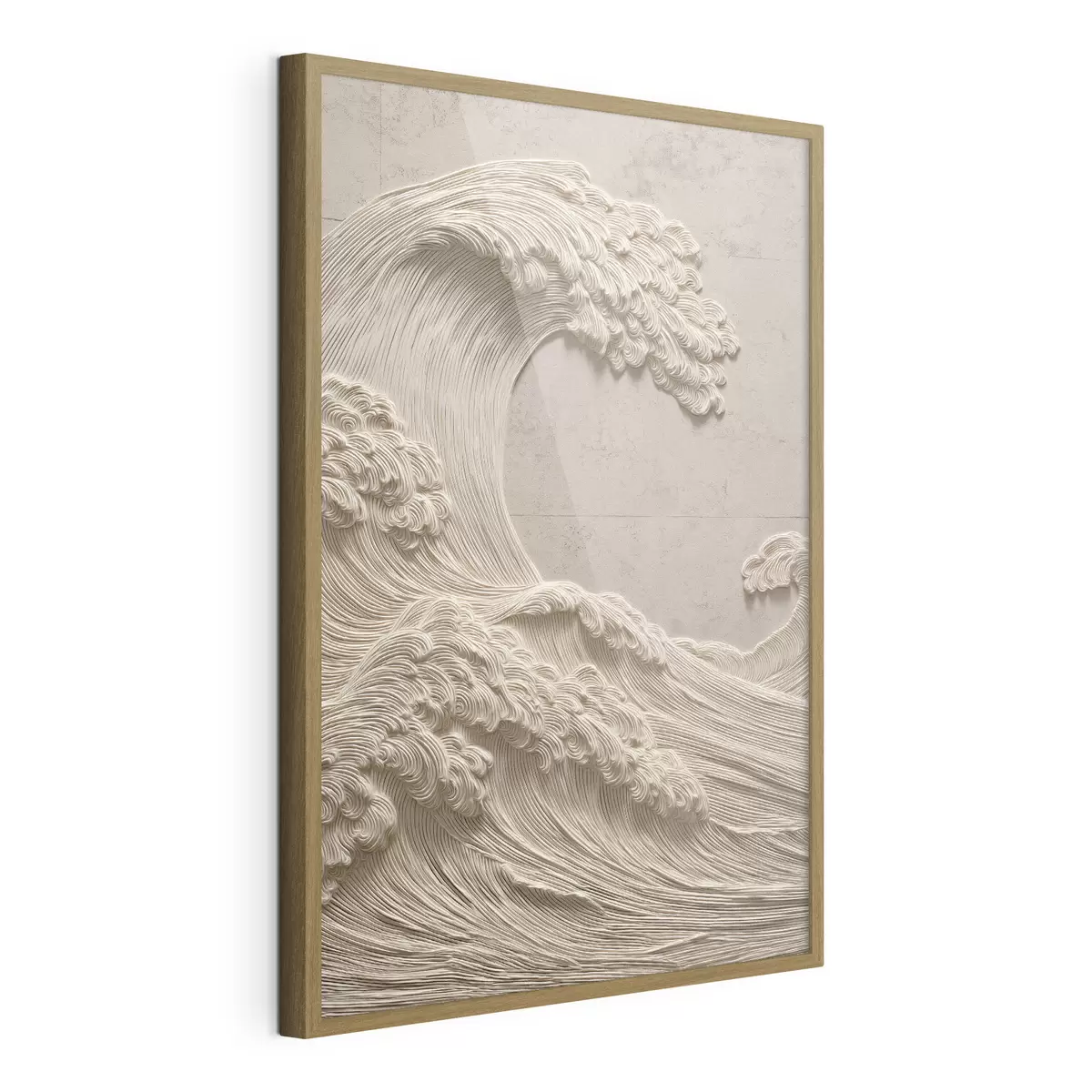 Poster Motif ondulé en relief dans des tons neutres clairs f49676