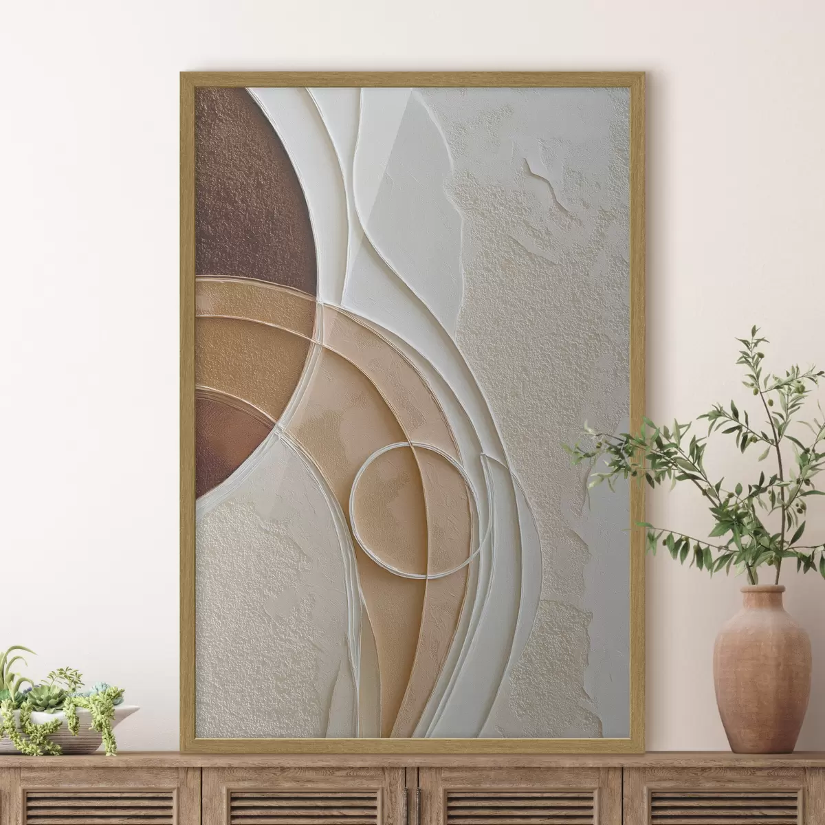 Poster Composition abstraite composée d'arcs et de cercles fluides f49679