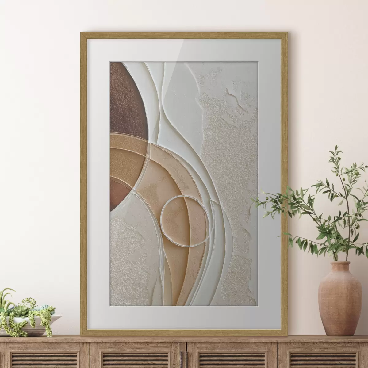 Poster Composition abstraite composée d'arcs et de cercles fluides f49679