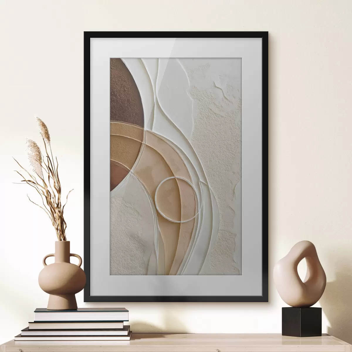 Poster Composition abstraite composée d'arcs et de cercles fluides f49679
