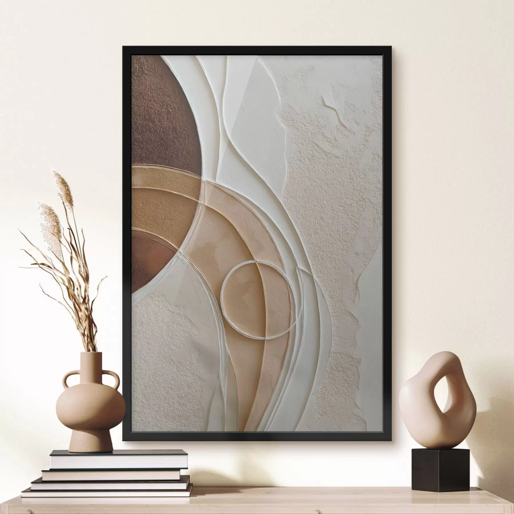 Papier peint Composition abstraite composée d'arcs et de cercles fluides f49679