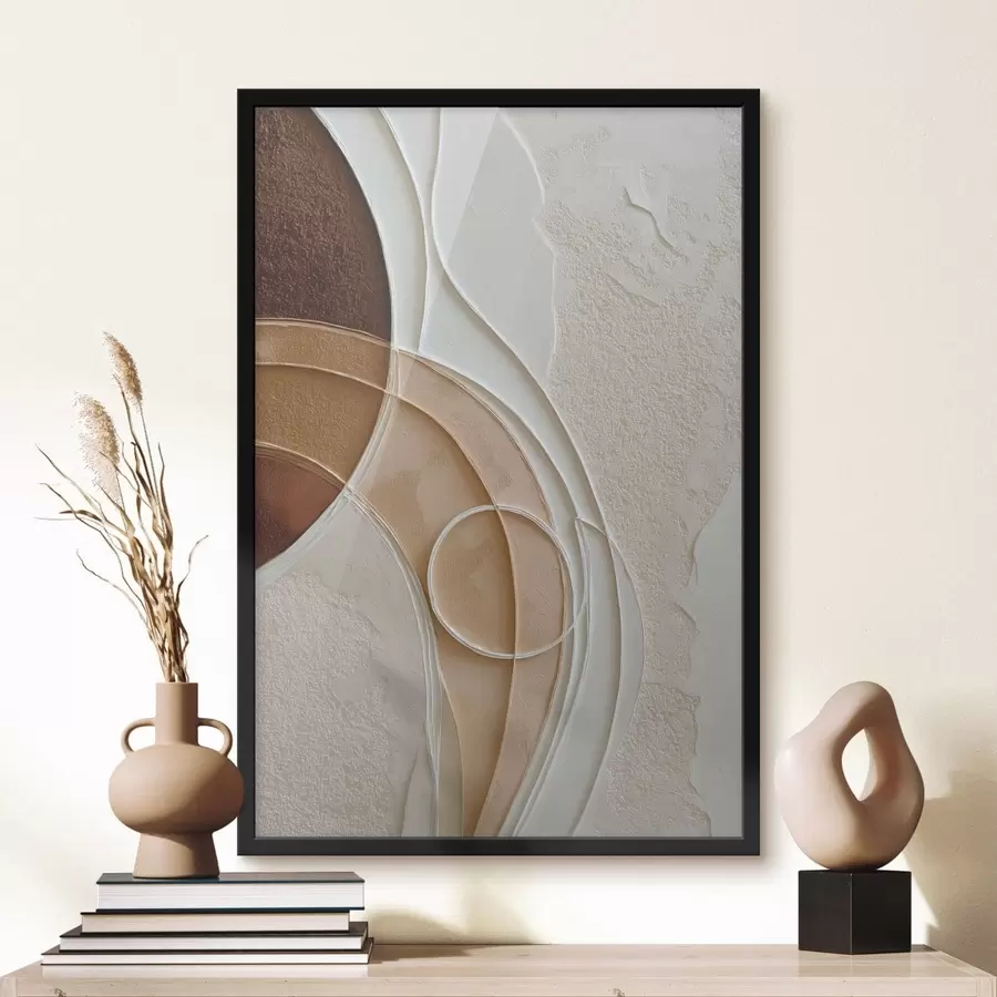 Papier peint Composition abstraite composée d'arcs et de cercles fluides f49679