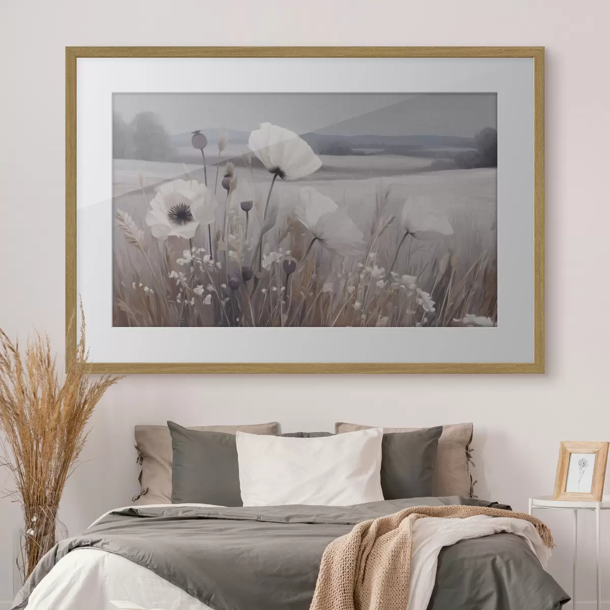 Poster Des fleurs sauvages aux couleurs claires dans un paysage paisible f49680