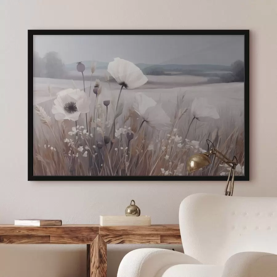 Papier peint Des fleurs sauvages aux couleurs claires dans un paysage paisible f49680