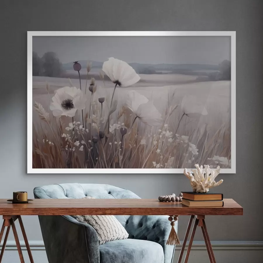 Papier peint Des fleurs sauvages aux couleurs claires dans un paysage paisible f49680