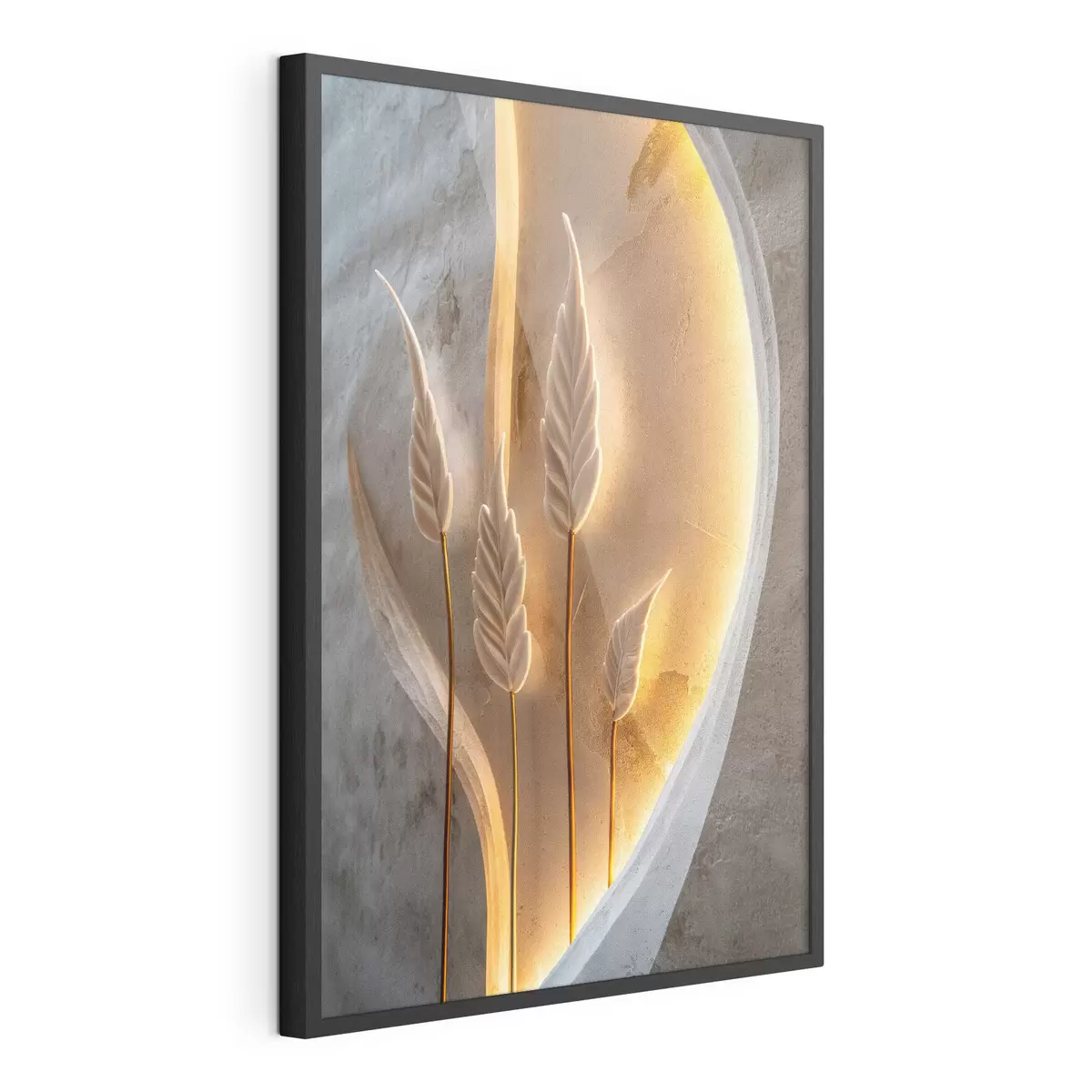 Poster Feuilles décoratives avec un rétroéclairage chaleureux f49681