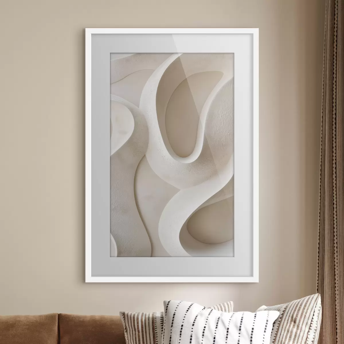 Poster Formes abstraites et fluides dans des tons beige clair f49683