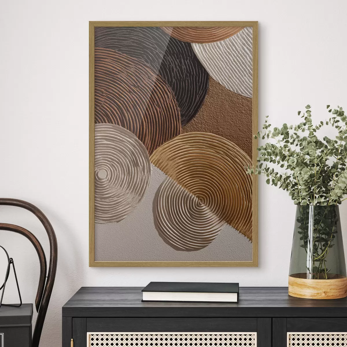 Poster Relief géométrique à cercles concentriques f49684