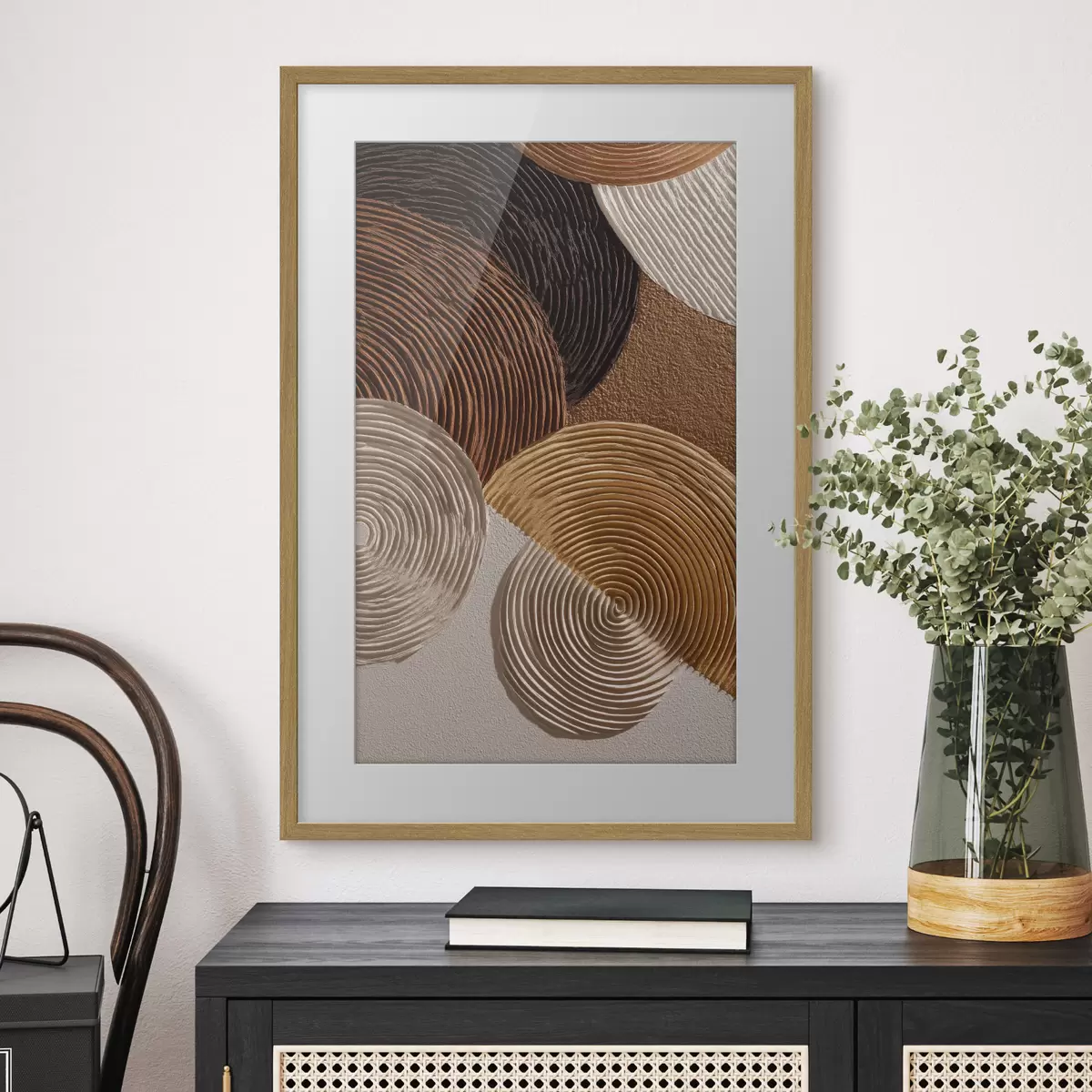 Poster Relief géométrique à cercles concentriques f49684