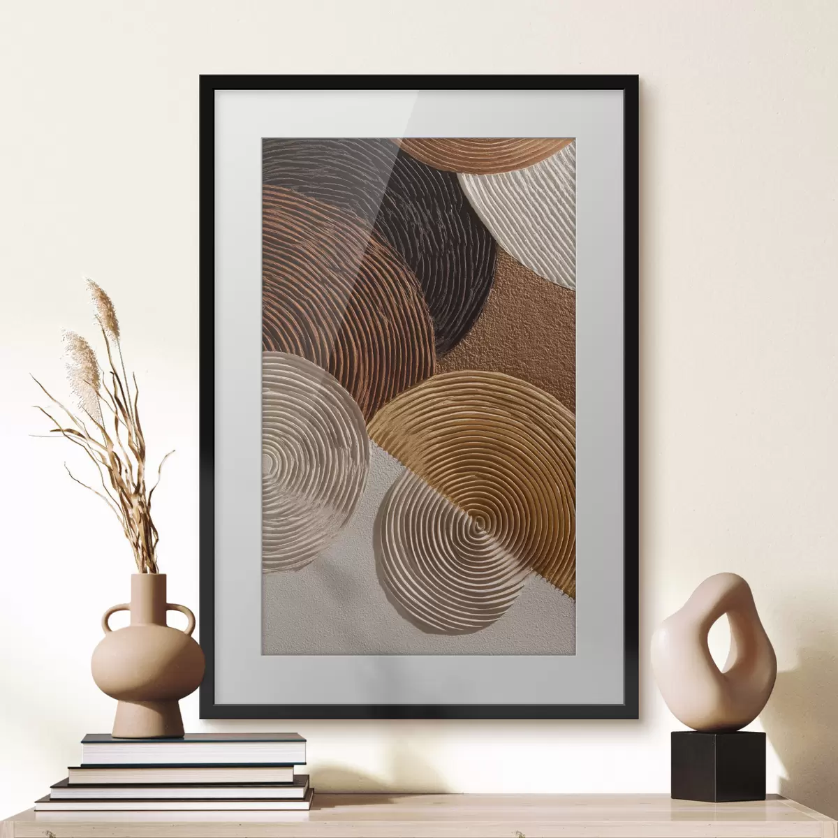 Poster Relief géométrique à cercles concentriques f49684