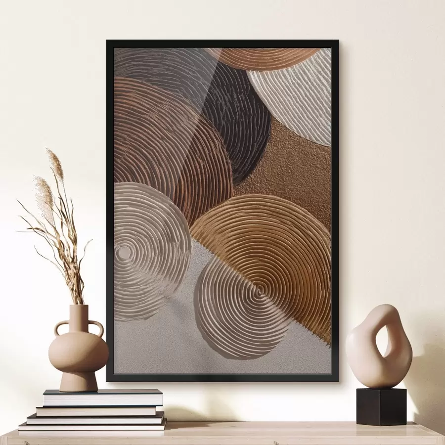 Papier peint Relief géométrique à cercles concentriques f49684