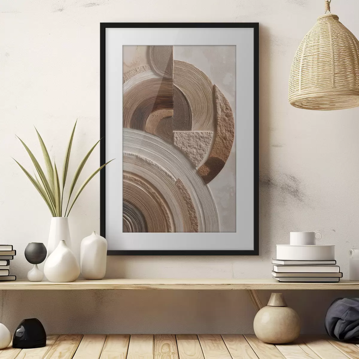 Poster Cercles abstraits aux textures variées f49685