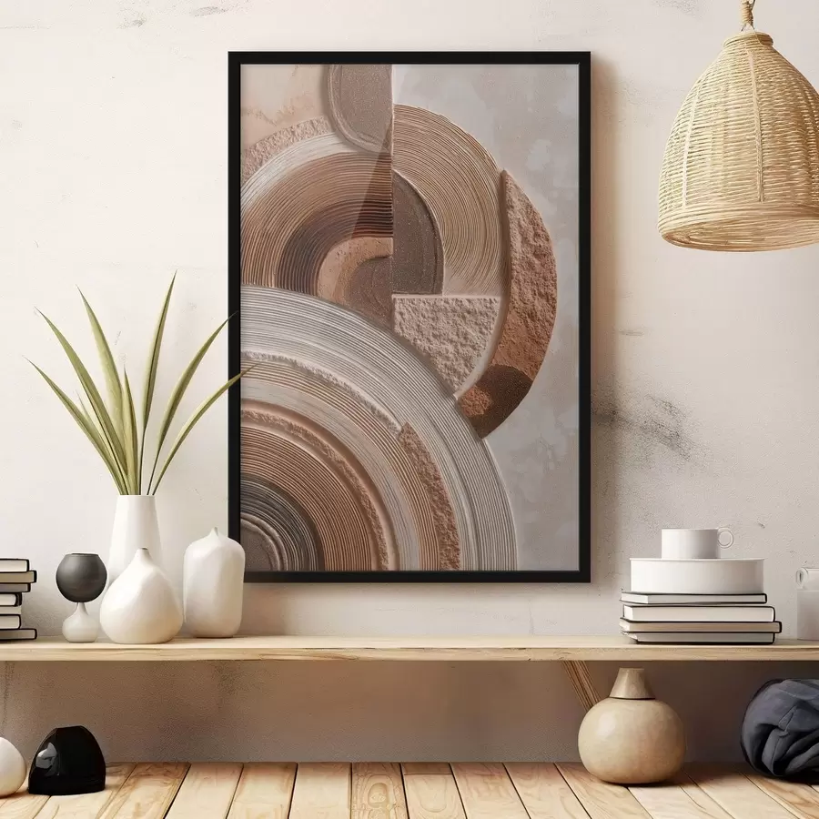 Papier peint Cercles abstraits aux textures variées f49685