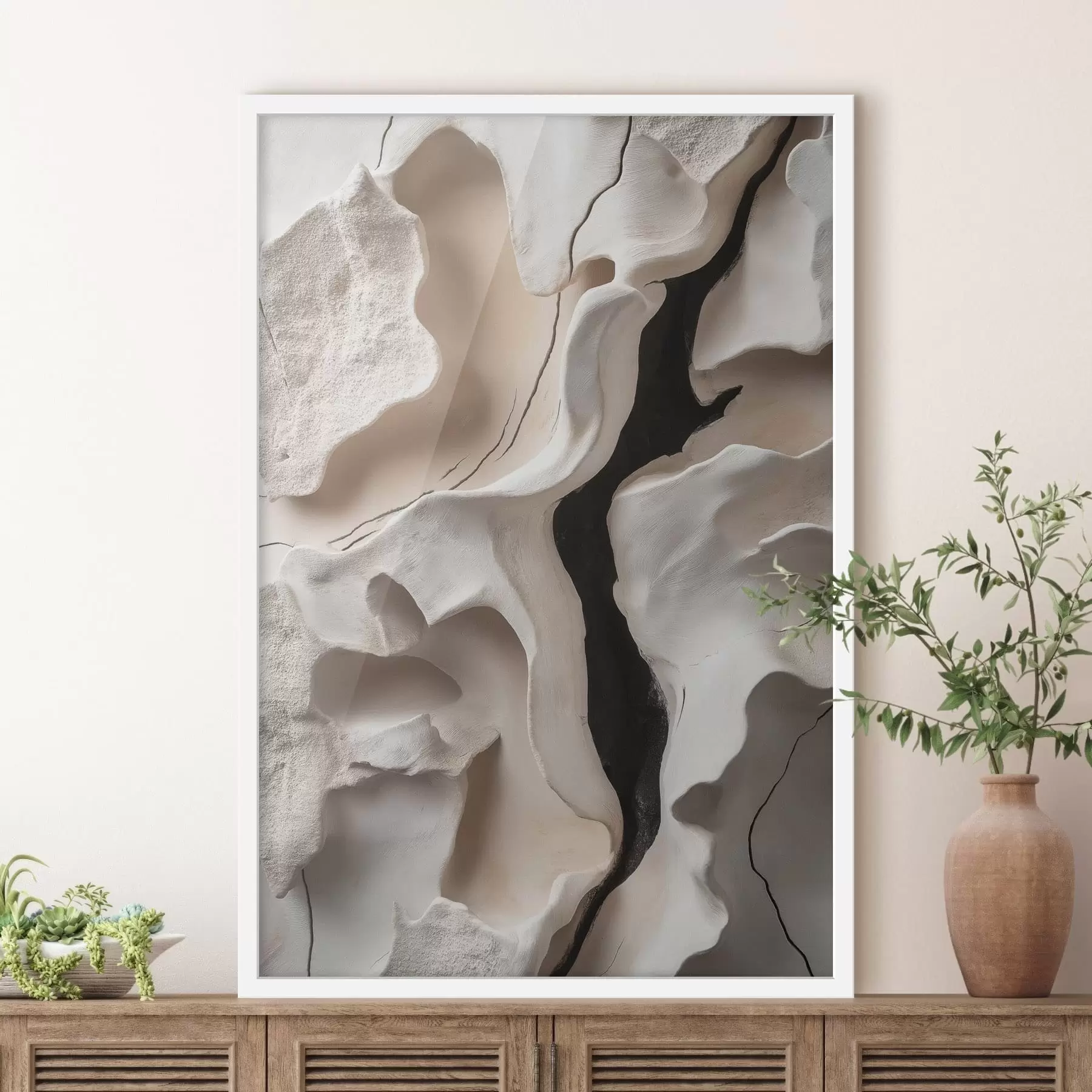Papier peint Relief abstrait aux formes organiques légères f49687