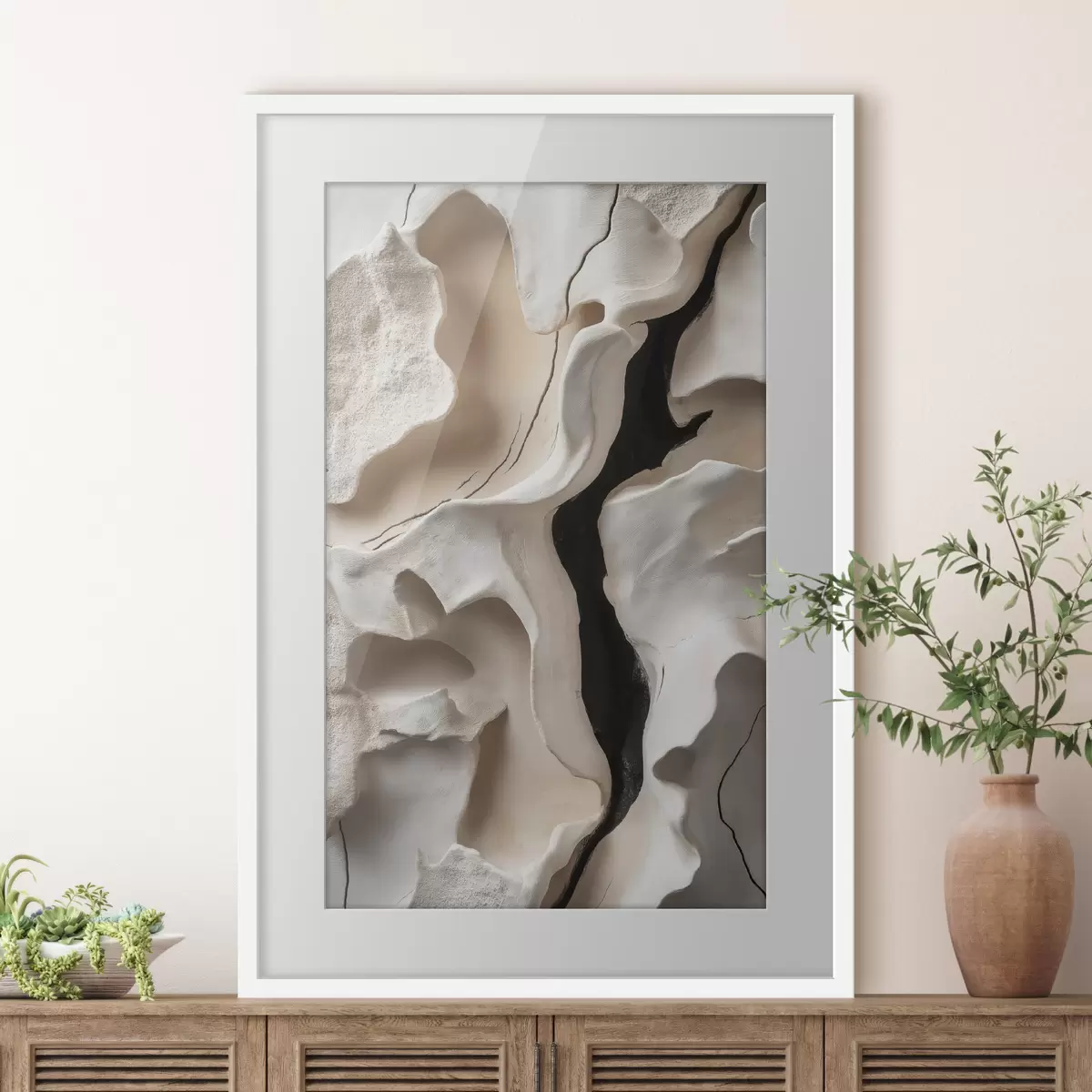 Poster Relief abstrait aux formes organiques légères f49687