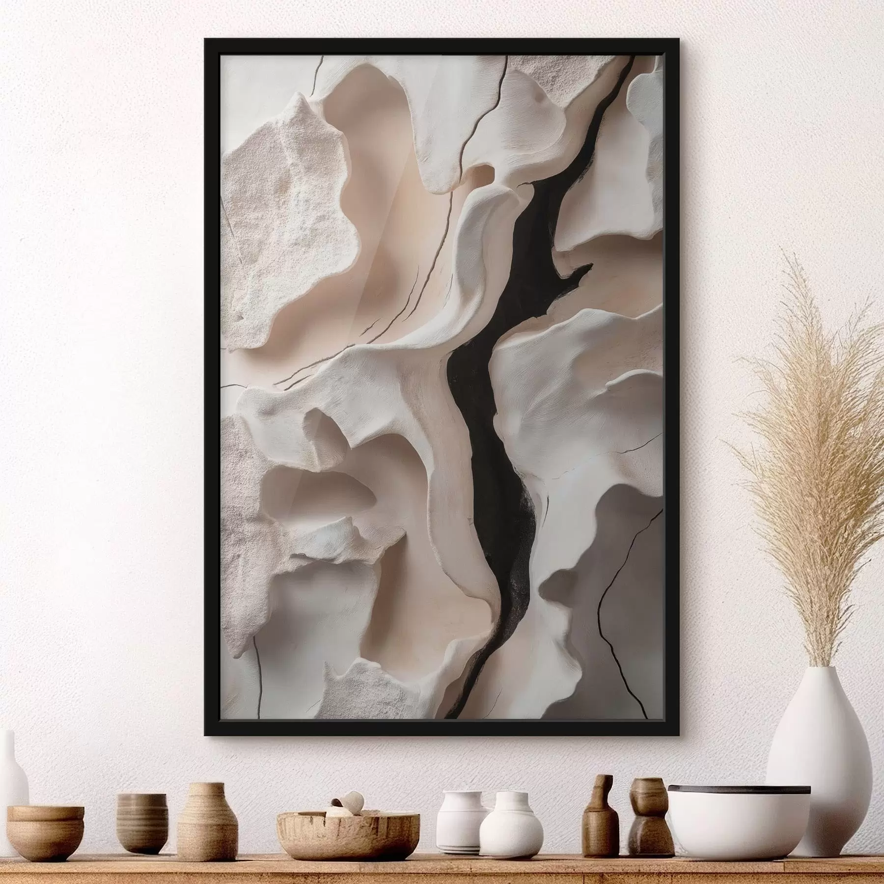 Papier peint Relief abstrait aux formes organiques légères f49687