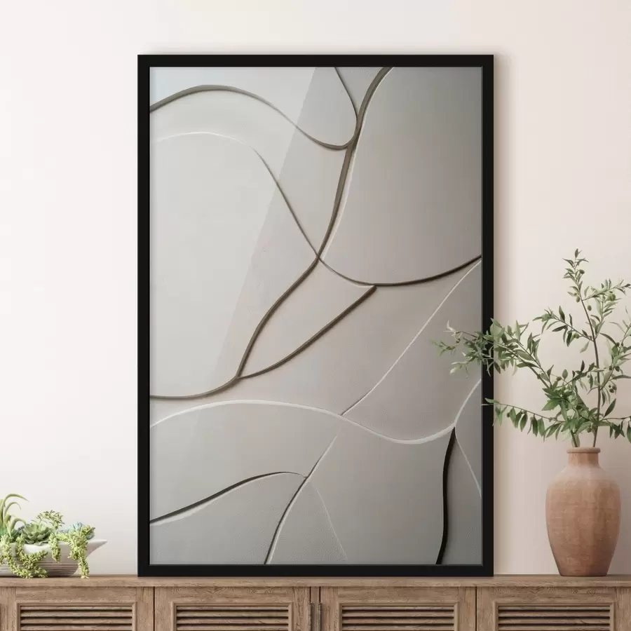 Papier peint Relief abstrait aux lignes légères et fluides f49689