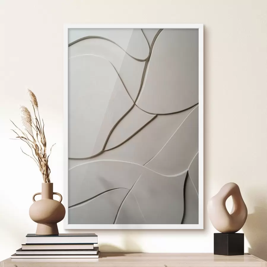 Papier peint Relief abstrait aux lignes légères et fluides f49689