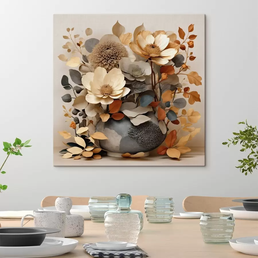 Tableau Composition florale dans un vase décoratif s49362