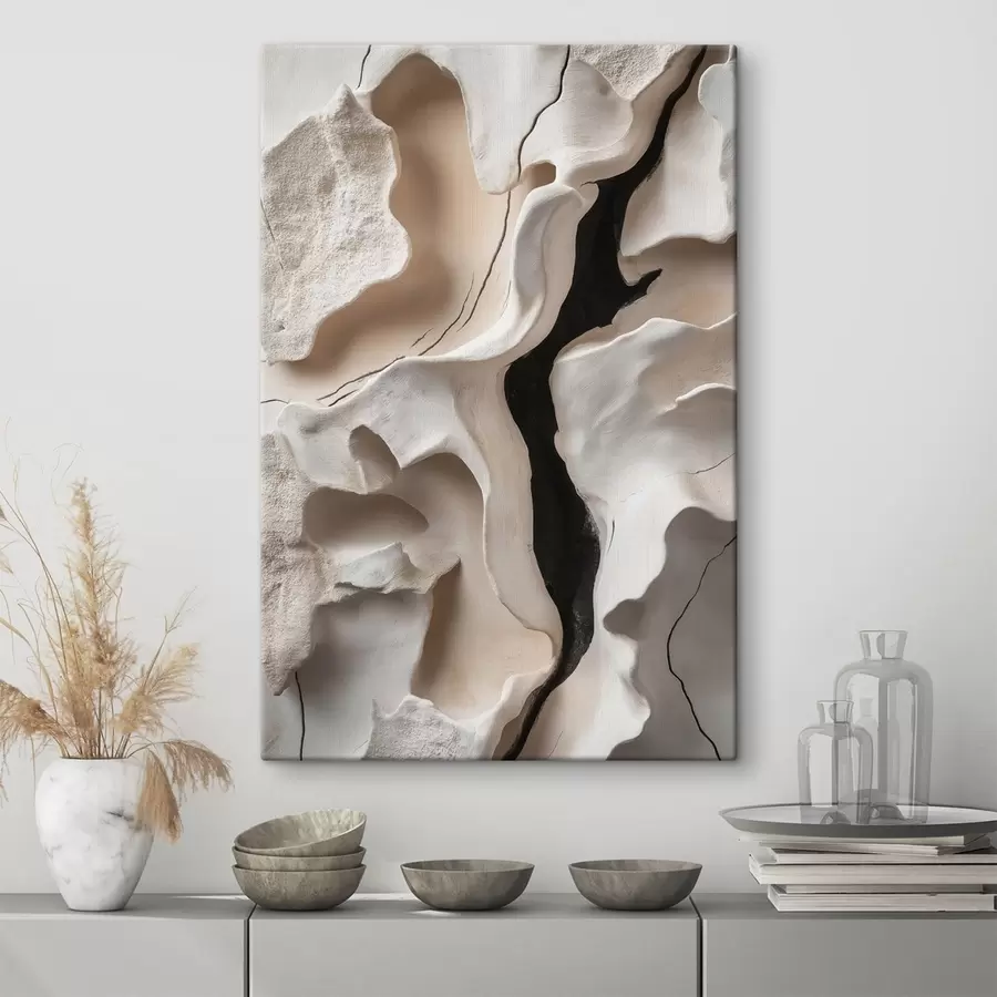 Tableau Relief abstrait aux formes organiques légères s49687