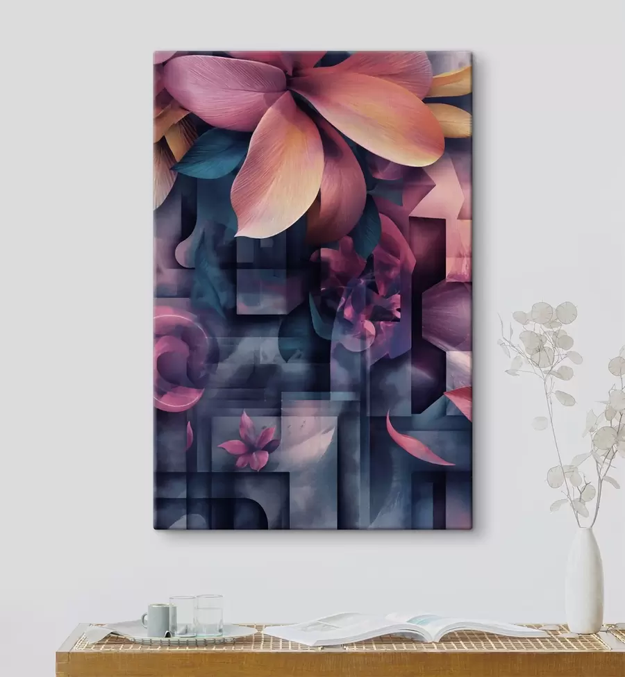 Tableau Fleurs tropicales violettes s49730