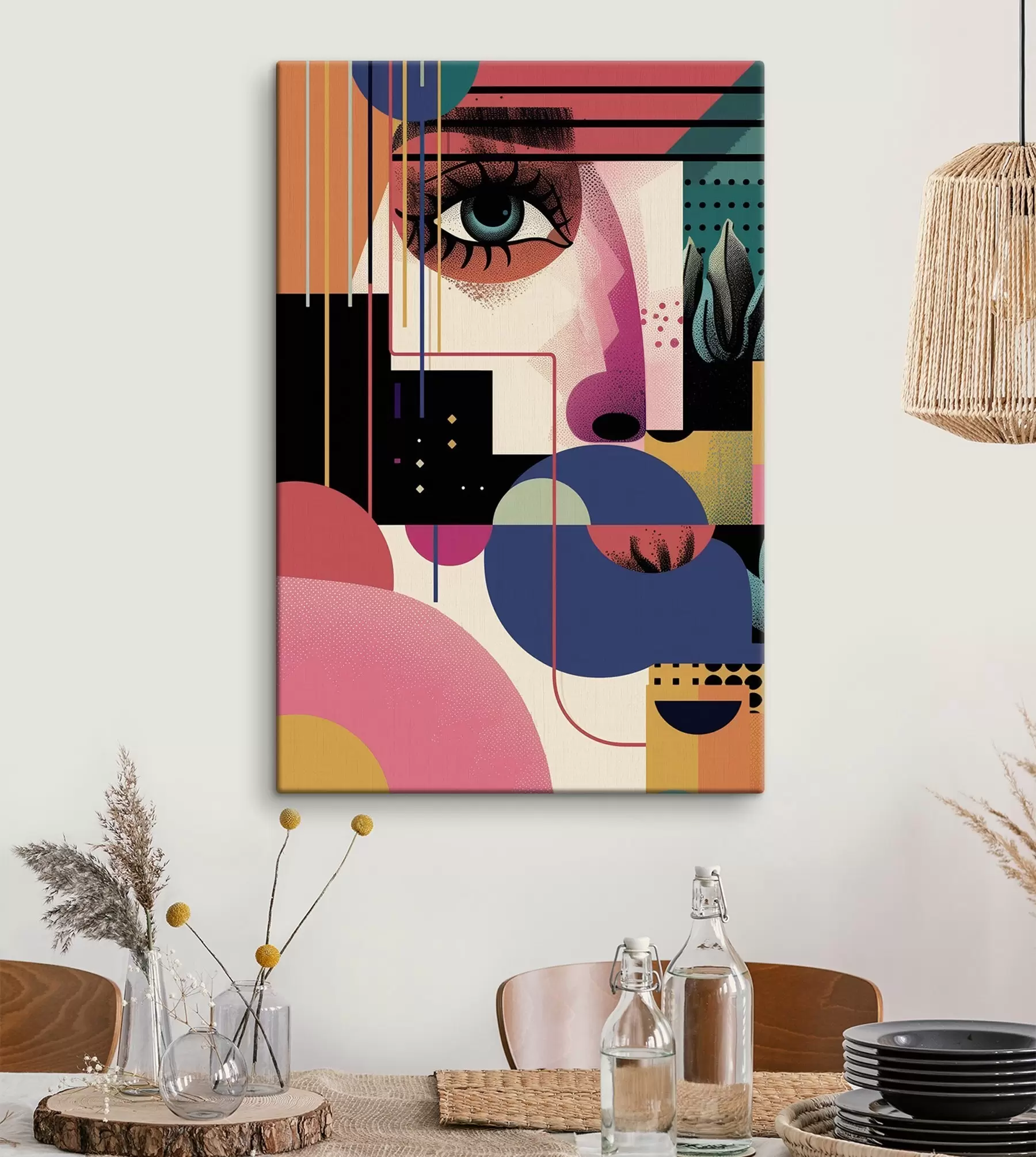 Tableau Portrait féminin abstrait s49738