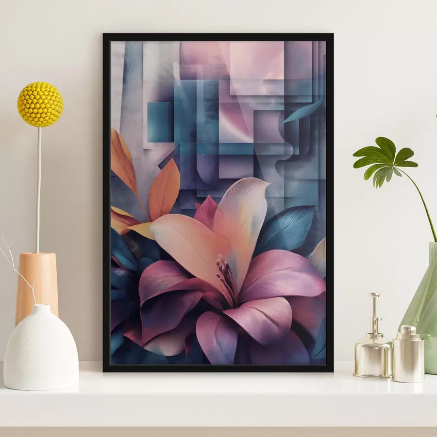 Papier peint Abstraction géométrique dans des tons lilas f49731