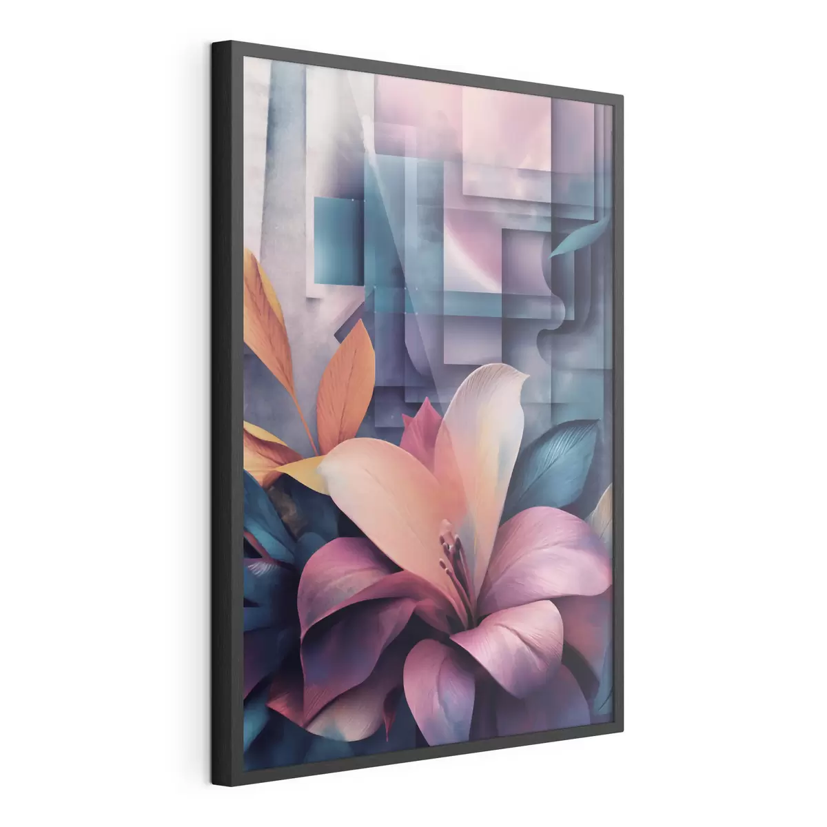 Poster Abstraction géométrique dans des tons lilas f49731