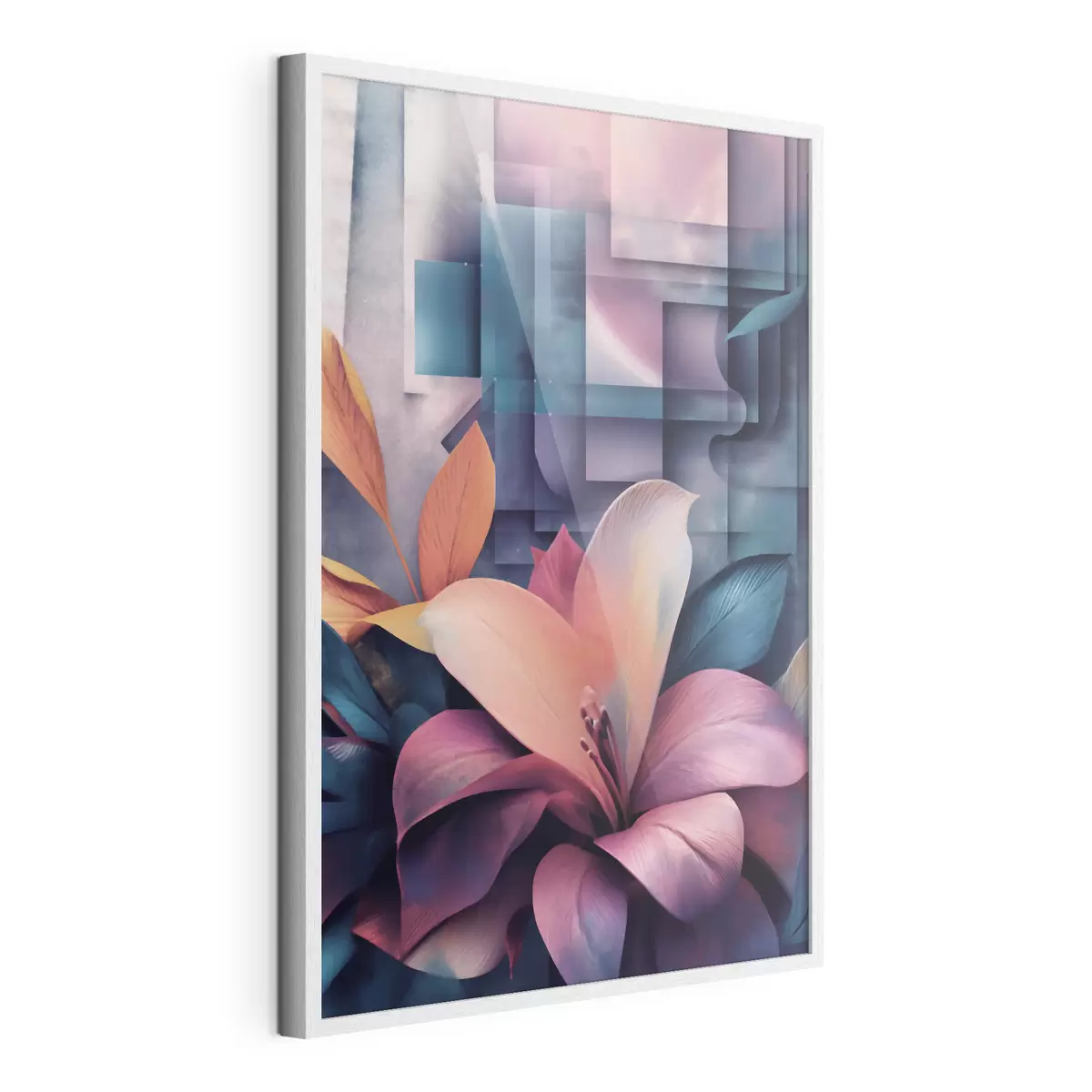 Poster Abstraction géométrique dans des tons lilas f49731