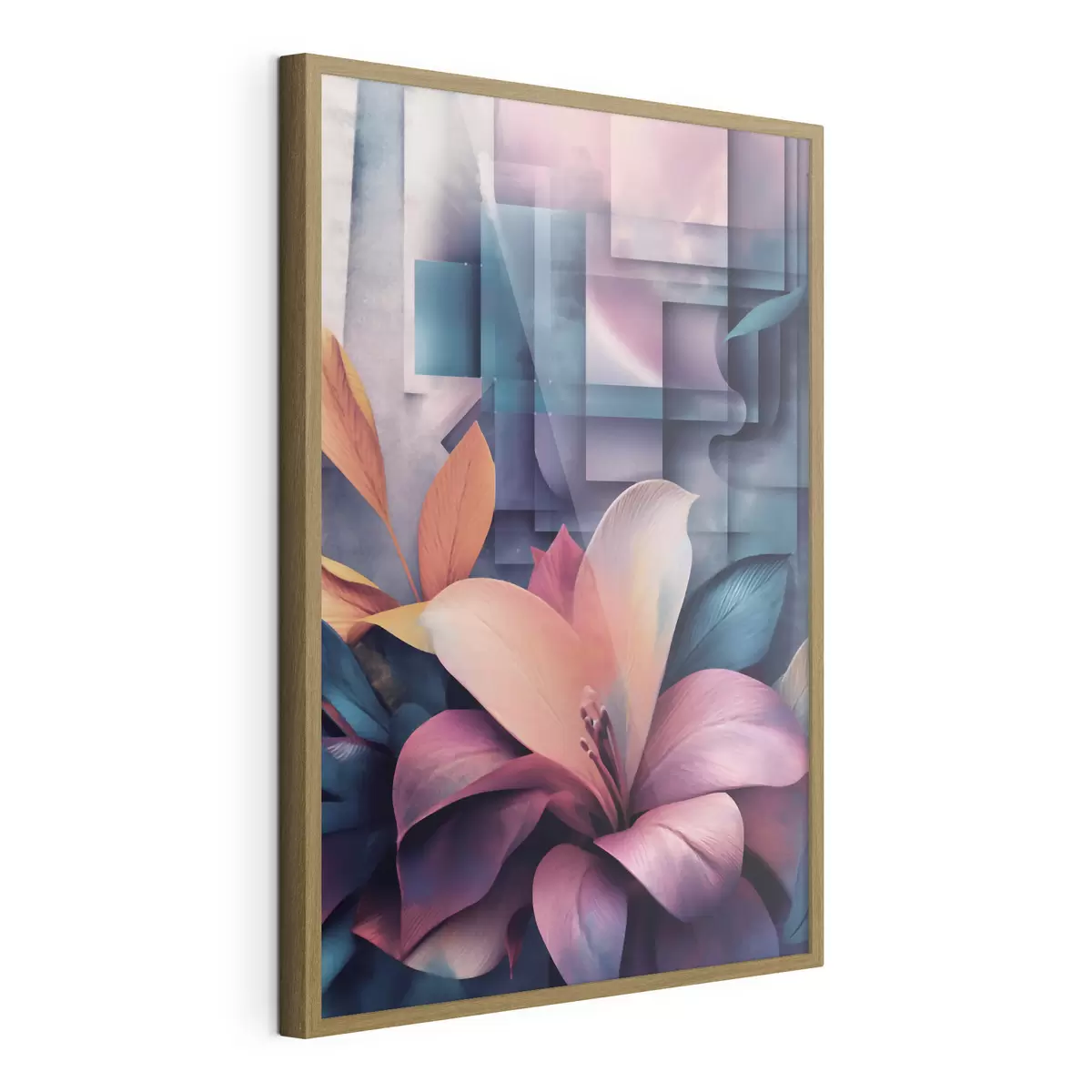 Poster Abstraction géométrique dans des tons lilas f49731