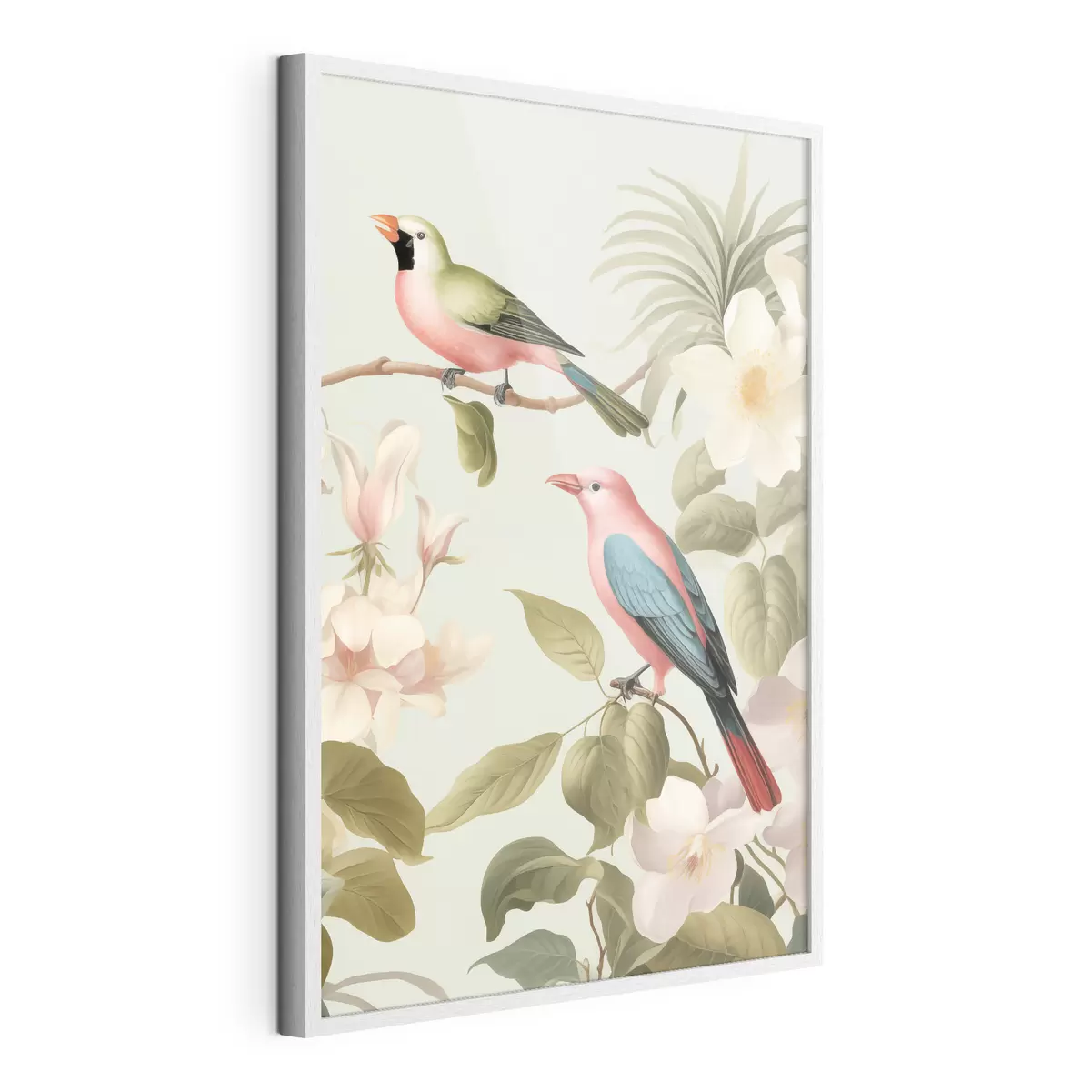 Poster Un colibri dans un jardin en fleurs f49733