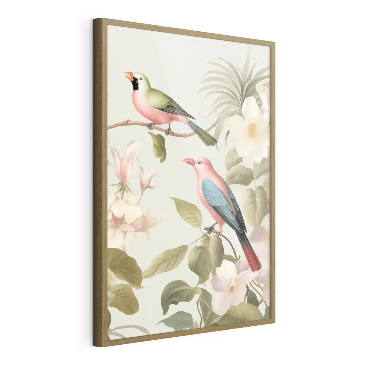 Poster Un colibri dans un jardin en fleurs f49733