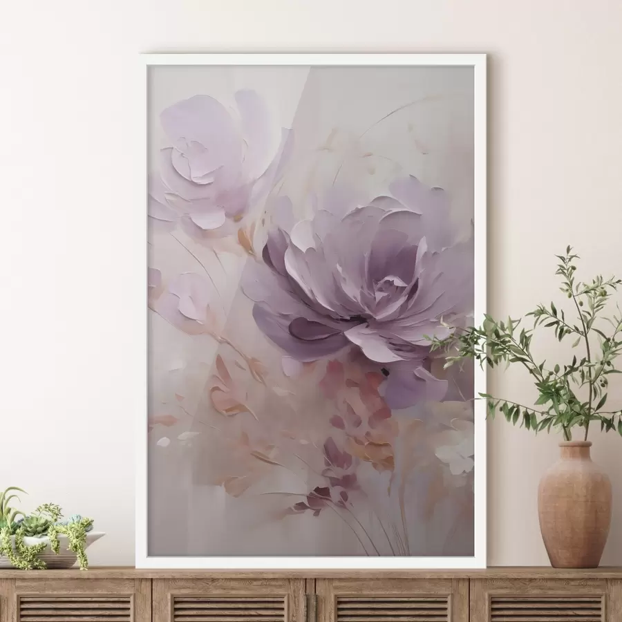 Papier peint Aquarelle représentant une pivoine lilas f49734