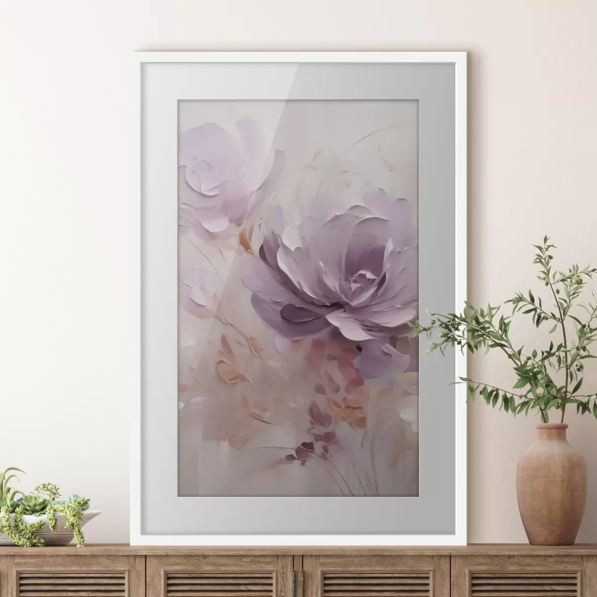 Poster Aquarelle représentant une pivoine lilas f49734