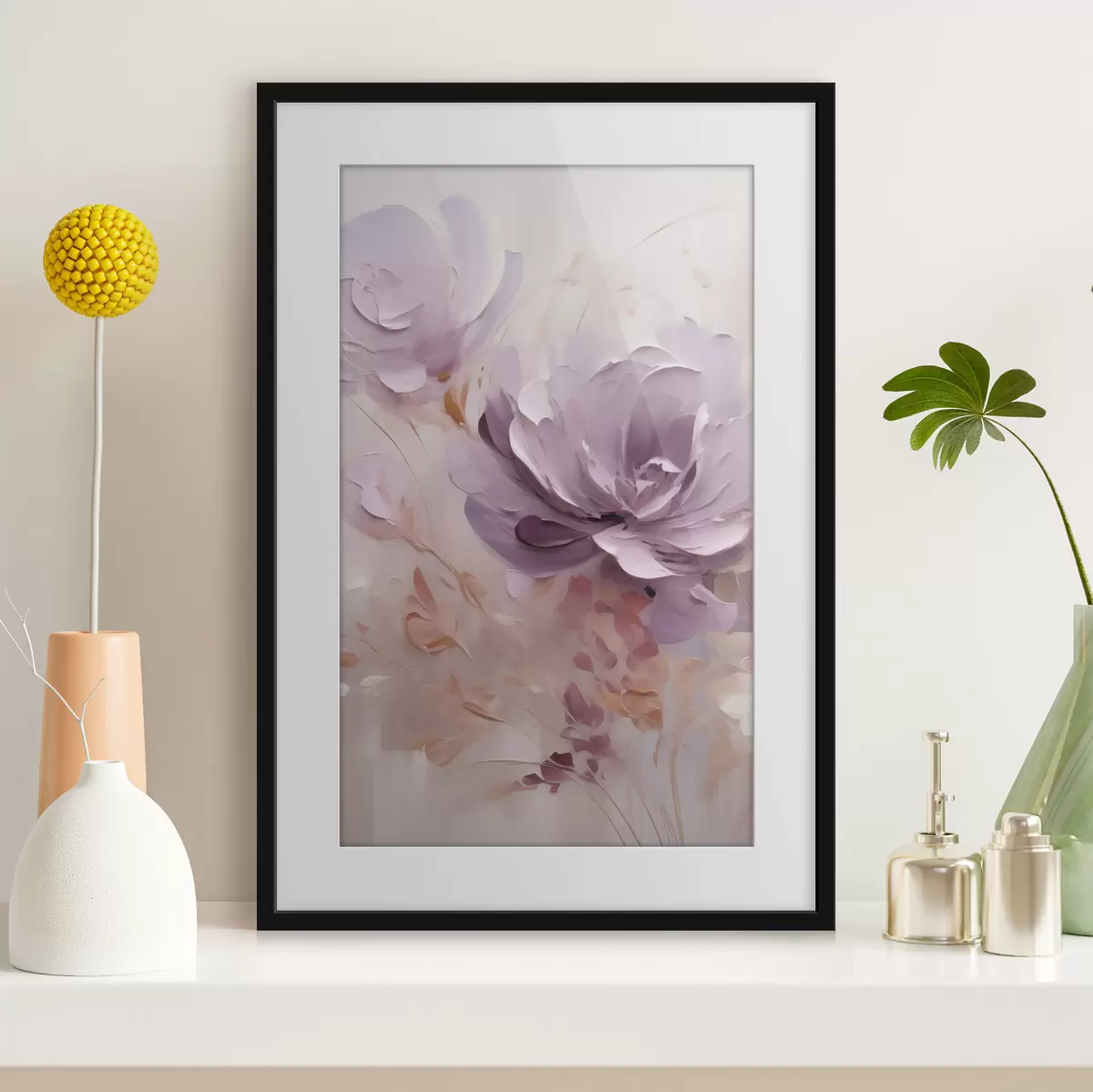 Poster Aquarelle représentant une pivoine lilas f49734